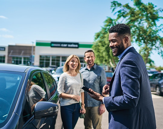 Salesperson Showing a Car
